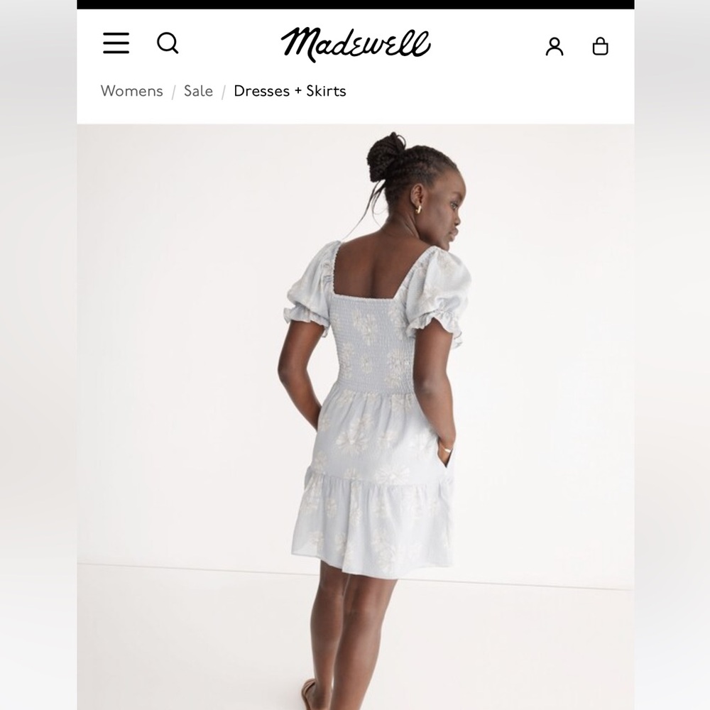 Silk Lucie Smocked Mini Dress in Moody Blooms sold out style Madewell new